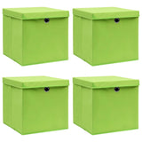 Storage Boxes With Lids 4 Pcs Grey 32X32X32 Cm Fabric