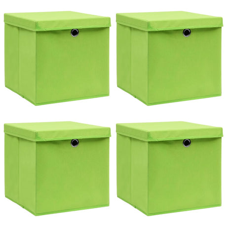 Storage Boxes With Lids 4 Pcs Grey 32X32X32 Cm Fabric