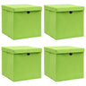 Storage Boxes With Lids 4 Pcs Grey 32X32X32 Cm Fabric
