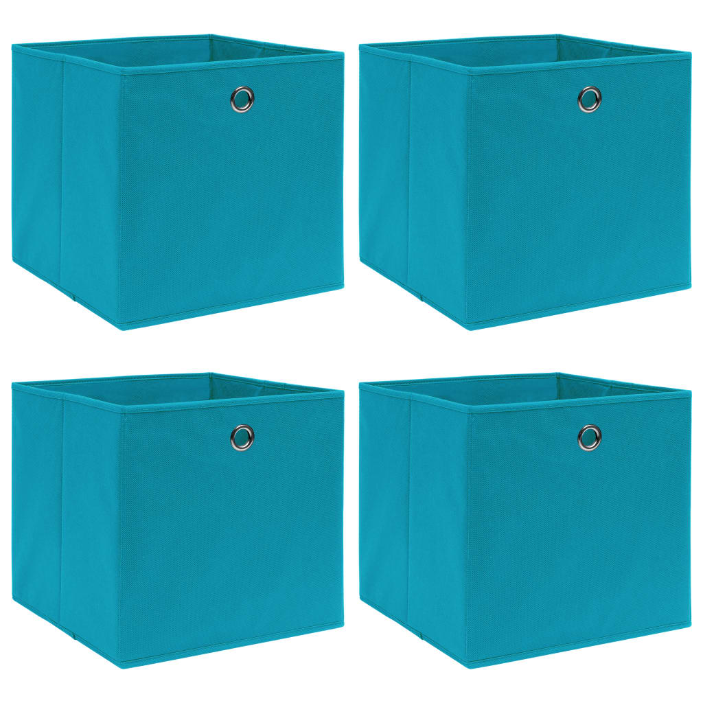 Storage Boxes With Lids 4 Pcs Grey 32X32X32 Cm Fabric