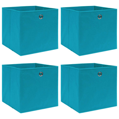Storage Boxes With Lids 4 Pcs Grey 32X32X32 Cm Fabric