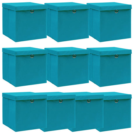 Storage Boxes With Lids 4 Pcs Grey 32X32X32 Cm Fabric