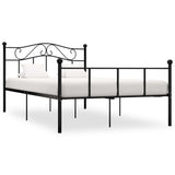 284526  Bed Frame Without Mattress Black Metal 140X200 Cm