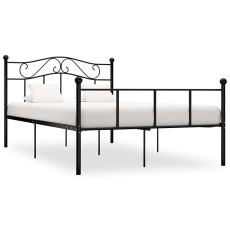 284526  Bed Frame Without Mattress Black Metal 140X200 Cm
