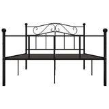 284526  Bed Frame Without Mattress Black Metal 140X200 Cm