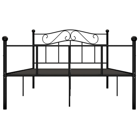 284526  Bed Frame Without Mattress Black Metal 140X200 Cm