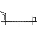 284526  Bed Frame Without Mattress Black Metal 140X200 Cm