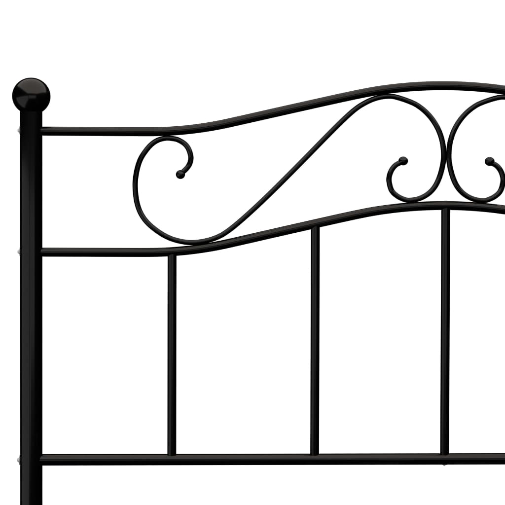 284526  Bed Frame Without Mattress Black Metal 140X200 Cm