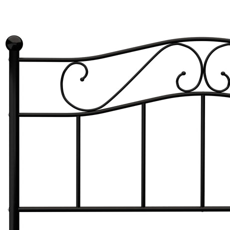 284526  Bed Frame Without Mattress Black Metal 140X200 Cm