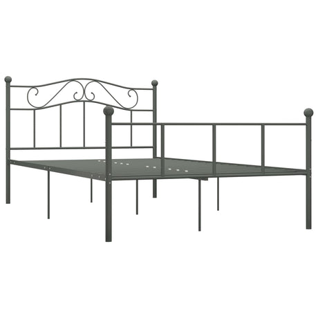 284532  Bed Frame Without Mattress Grey Metal 120X200 Cm