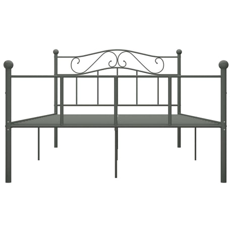 284532  Bed Frame Without Mattress Grey Metal 120X200 Cm