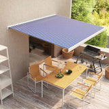 Manual Cassette Awning Blue And White