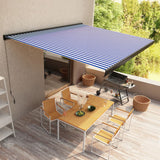 Manual Cassette Awning Blue And White