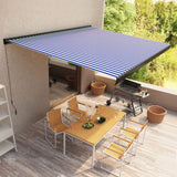 Manual Cassette Awning Blue And White