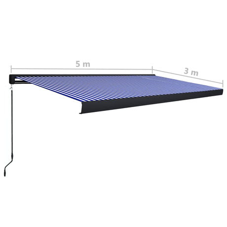 Manual Cassette Awning Blue And White