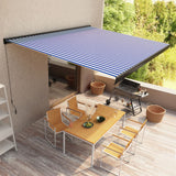Manual Cassette Awning Blue And White