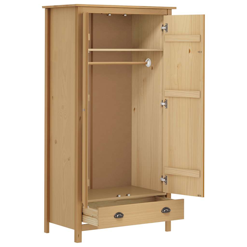 2-Door Wardrobe Hill 89x50x170 cm Solid Pine Wood