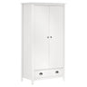 2-Door Wardrobe Hill White 89X50X170 Cm Solid Pine Wood