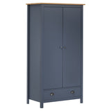 2-Door Wardrobe Hill Grey 89x50x170 cm Solid Pine Wood