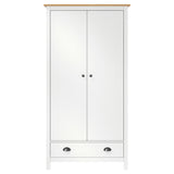 2-Door Wardrobe Hill White 89x50x170 cm Solid Pine Wood