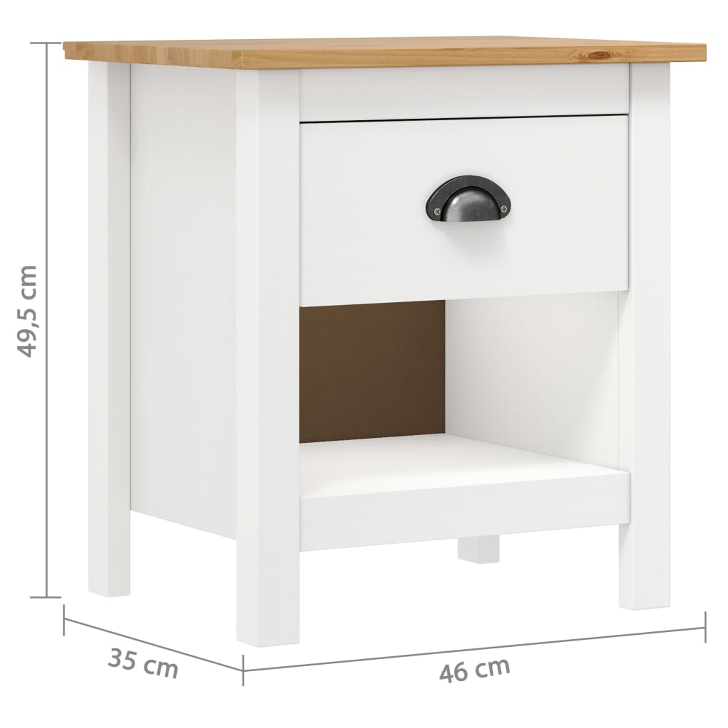 Bedside Cabinets 2 pcs Hill 46x35x49.5 cm Solid Pine Wood