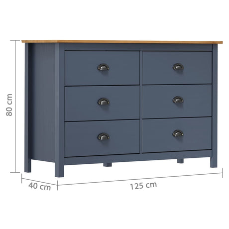 Sideboard Hill 125X40X80 Cm Solid Pine Wood