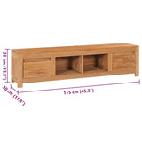 Tv Cabinet 115X30X35 Cm Solid Teak Wood