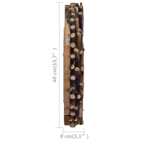 Wall Mirror 40 Cm Teak Round