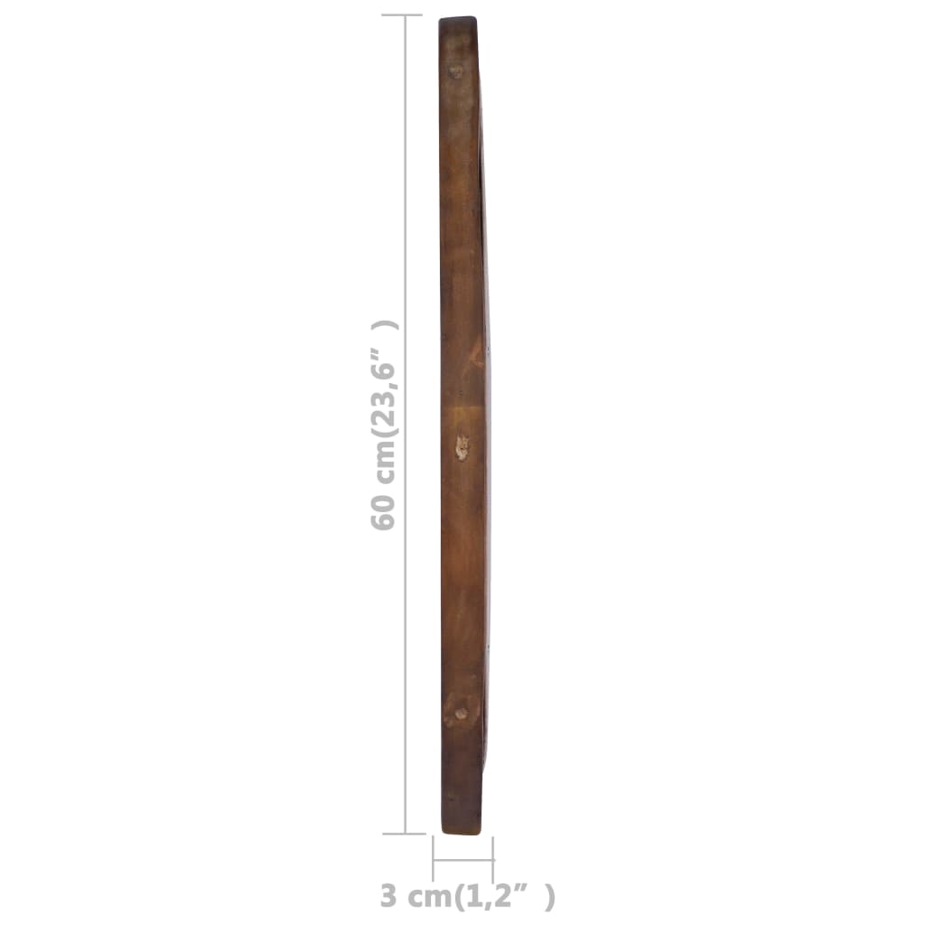 Wall Mirror 60 Cm Teak Round