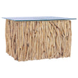 Coffee Table With Glass Top 66X66X40 Cm Solid Teak Wood
