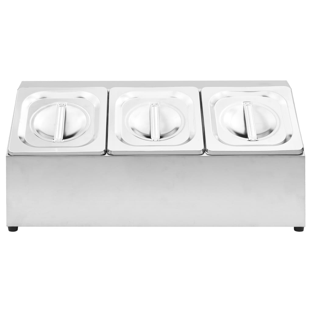 Gastronorm Container Holder With 3 Gn 1/6 Pan Stainless Steel