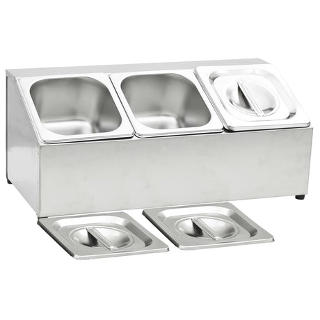 Gastronorm Container Holder With 3 Gn 1/6 Pan Stainless Steel
