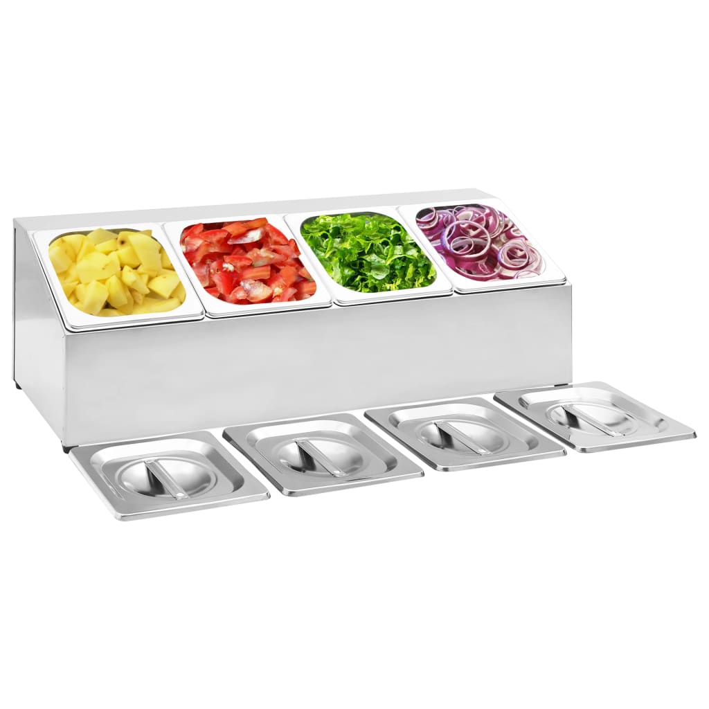 Gastronorm Container Holder With 3 Gn 1/6 Pan Stainless Steel