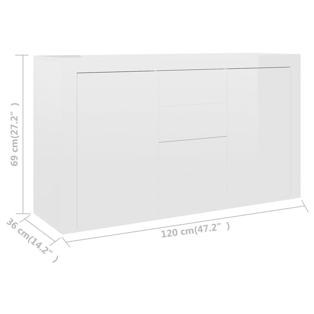 Sideboard 120X36X69 Cm Engineered Wood