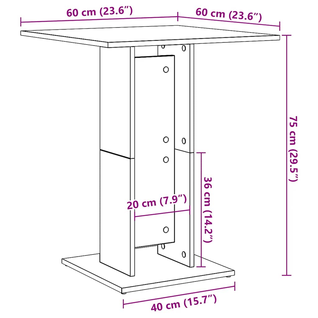 Bistro Table 60X60X75 Cm Engineered Wood