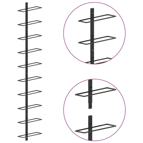 Wall-Mounted Wine Rack For 10 Bottles Metal