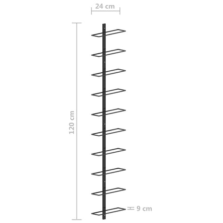 Wall-Mounted Wine Rack For 10 Bottles Metal
