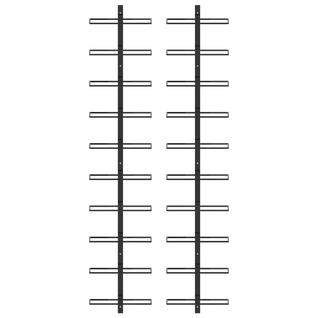 Wall-Mounted Wine Racks For 20 Bottles 2 Pcs Metal