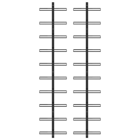 Wall-Mounted Wine Racks For 20 Bottles 2 Pcs Metal