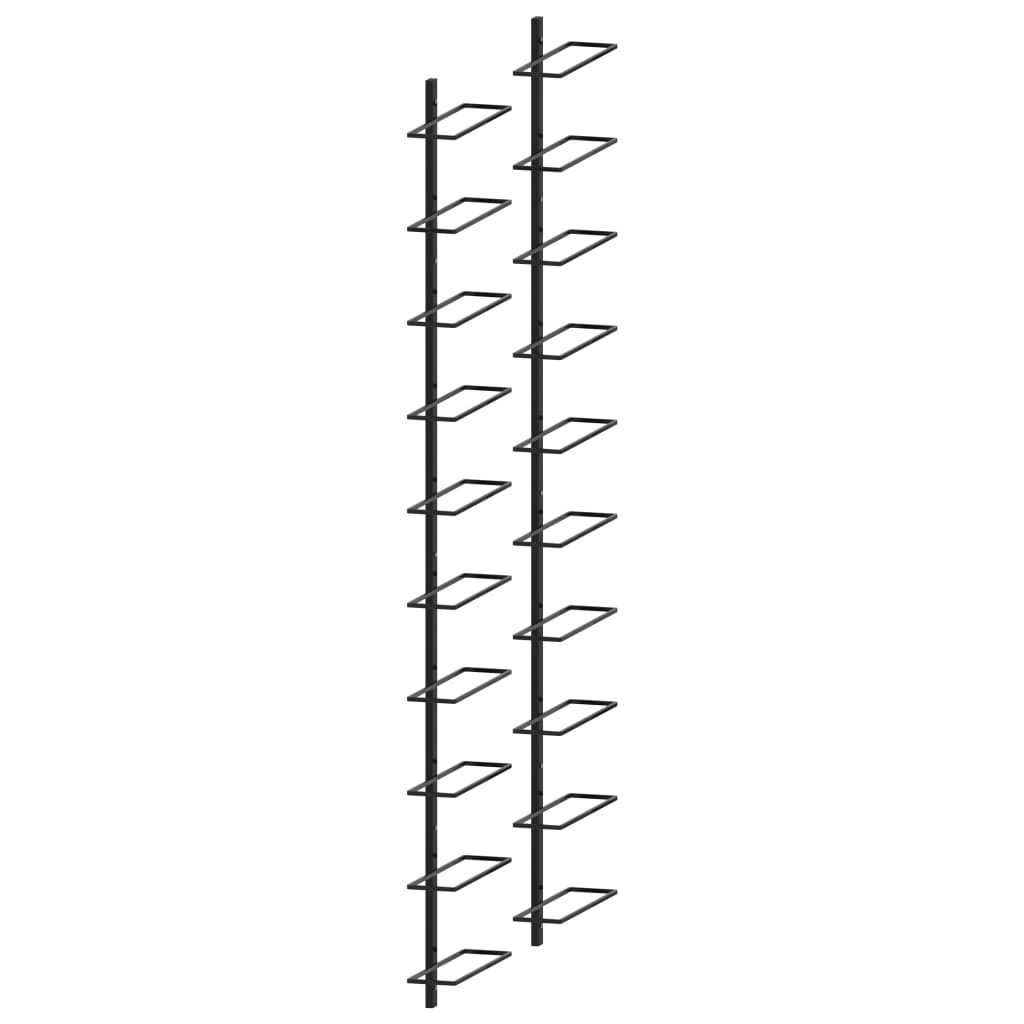 Wall-Mounted Wine Racks For 20 Bottles 2 Pcs Metal