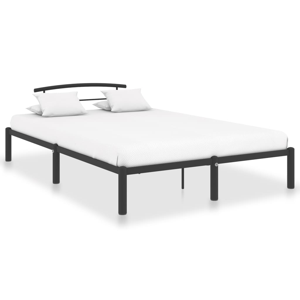 284660 vidaXL Bed Frame without Mattress Black Metal 160x200 cm