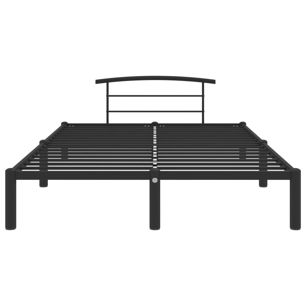 284660 vidaXL Bed Frame without Mattress Black Metal 160x200 cm