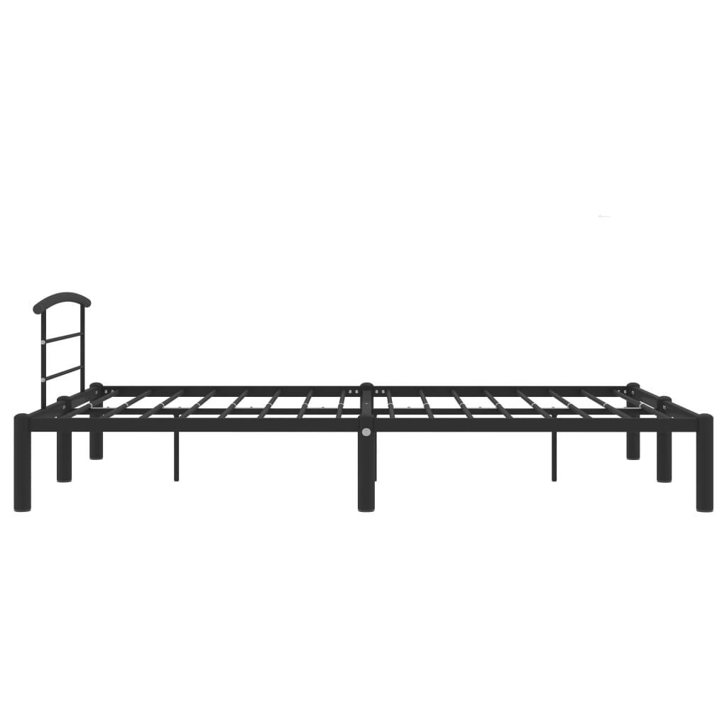 284660 vidaXL Bed Frame without Mattress Black Metal 160x200 cm