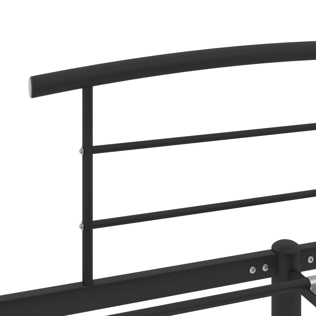 284660 vidaXL Bed Frame without Mattress Black Metal 160x200 cm