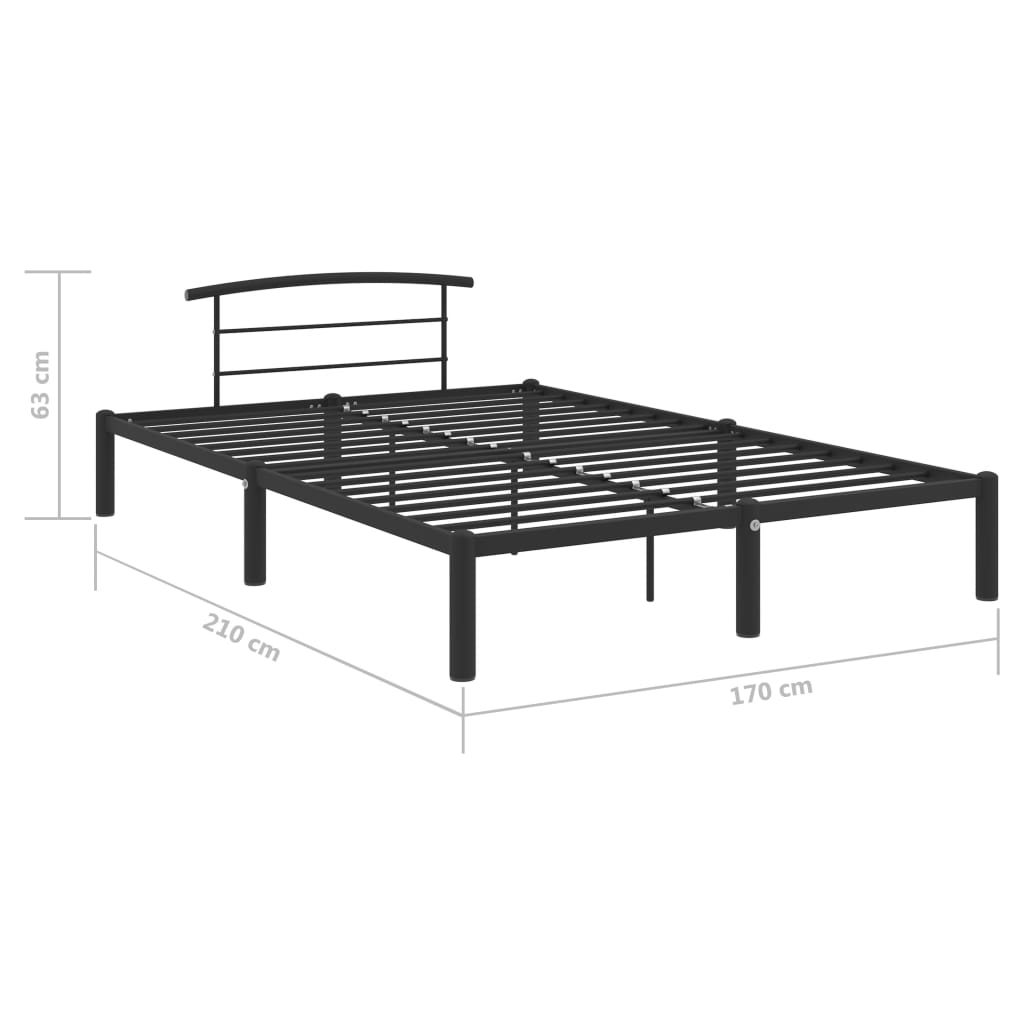 284660 vidaXL Bed Frame without Mattress Black Metal 160x200 cm