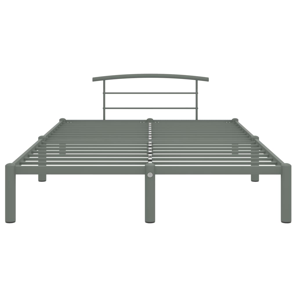 284665 vidaXL Bed Frame without Mattress Grey Metal 140x200 cm