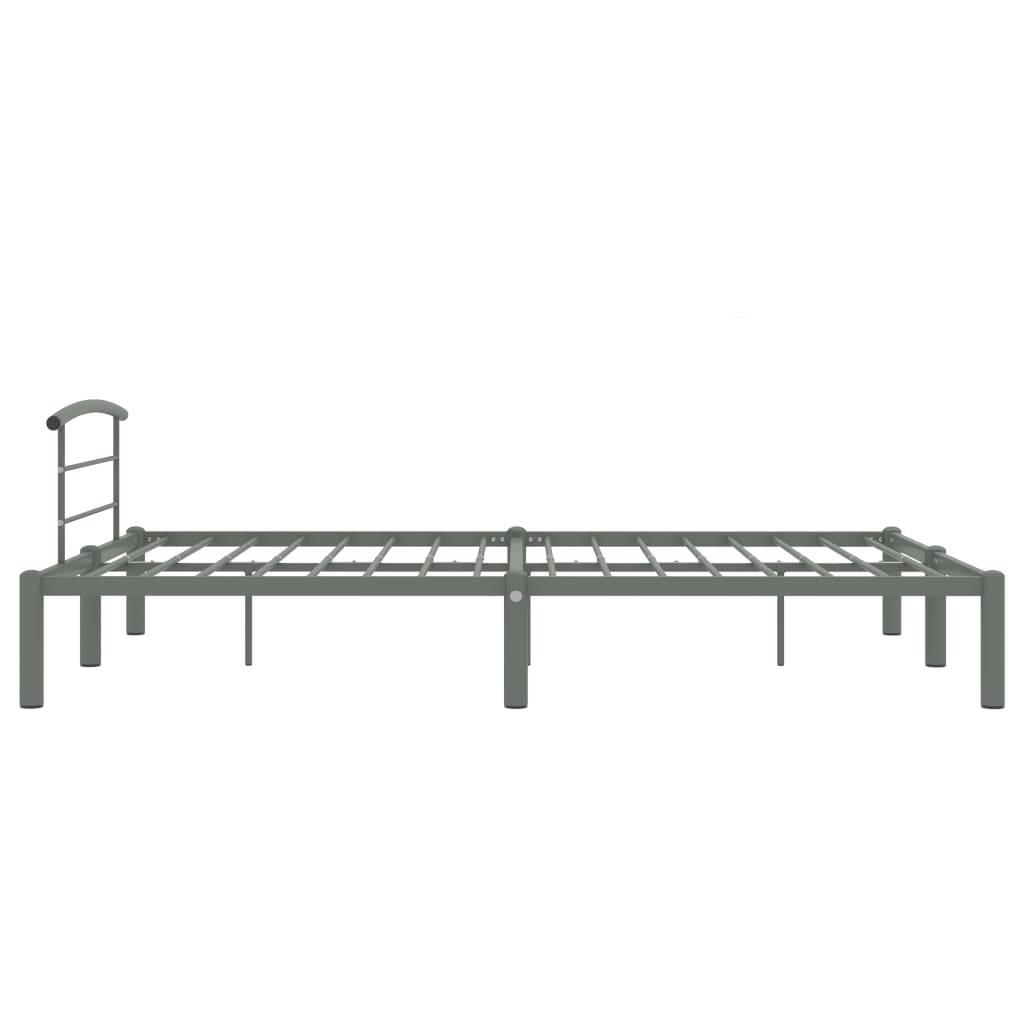 284665 vidaXL Bed Frame without Mattress Grey Metal 140x200 cm
