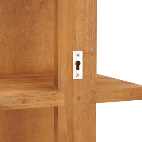 Wall Mirror With Shelves 30X30X120 Cm Solid Teak Wood