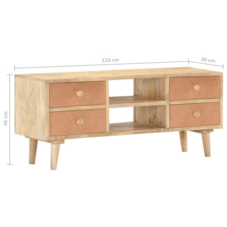 Tv Cabinet 110X30X45 Cm Solid Mango Wood