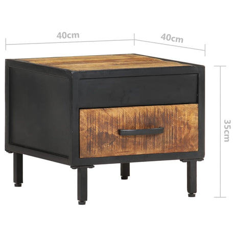 Bedside Cabinet 40X40X35 Cm Rough Mango Wood